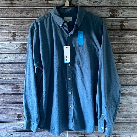 NWT Sonoma Men's Flexwear Long-Sleeved Button-Down Shirt Size‎ L - Picture 1 of 9